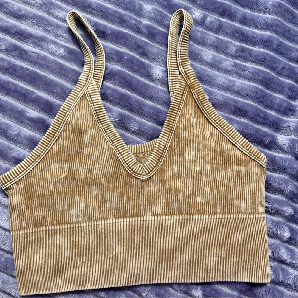 Zenana Outfitters Ribbed Camisole - Tan